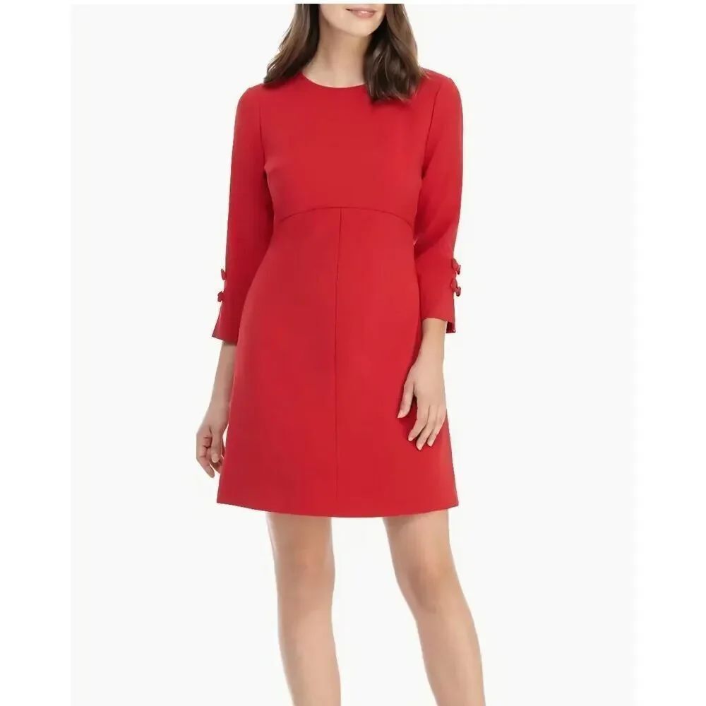 Gal Meets Glam Tatiana Bow Sleeve Sheath Dress in red sz 6